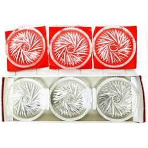Vtg 70s Set of 6 Annahutte Coasters Echtbleikristall Lead Crystal Wine Germany